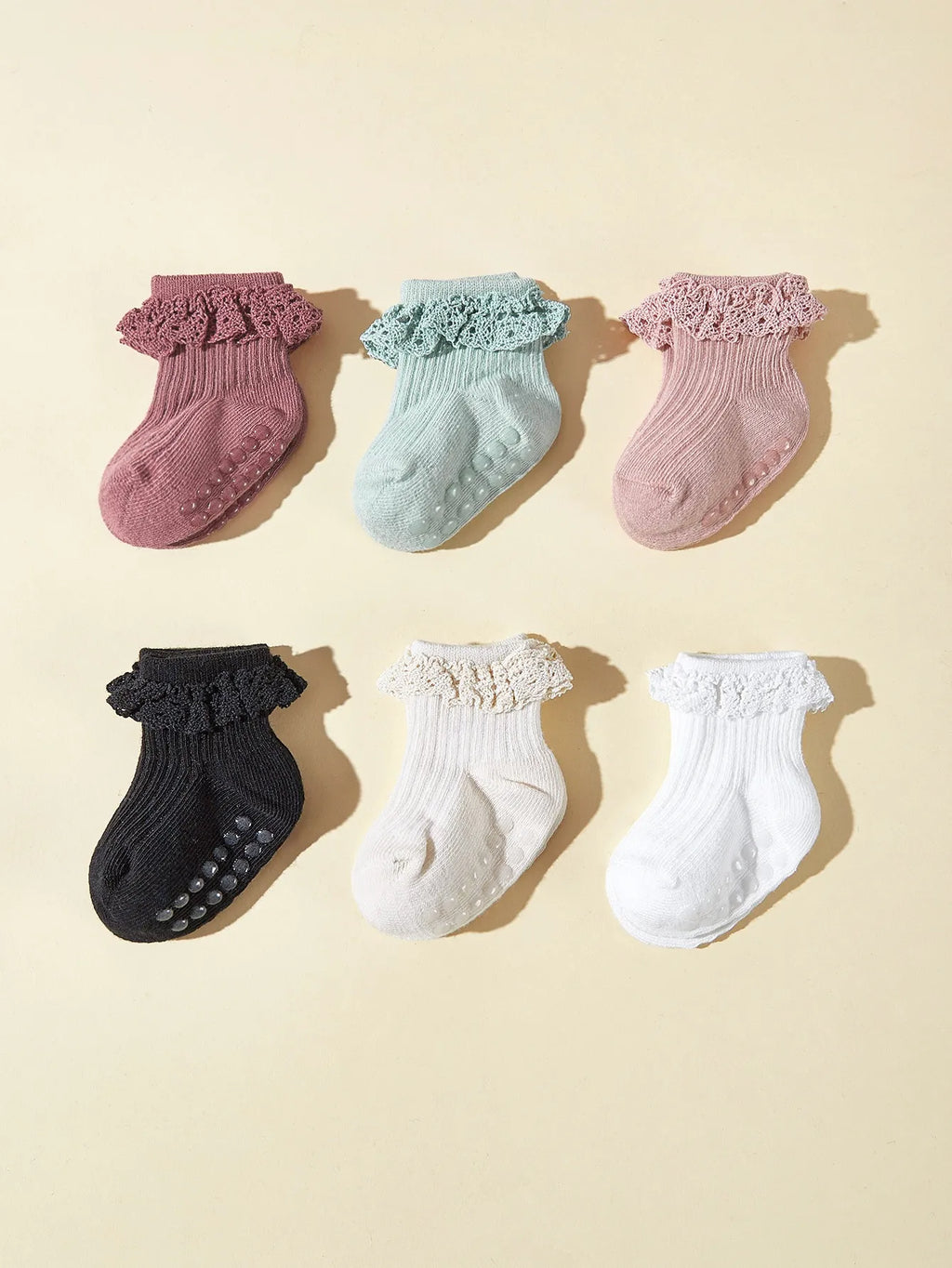 Lacy Ruffle Baby Tube Socks (6-Pack)
