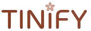 Logo of TINIFY with a flower icon on a beige background